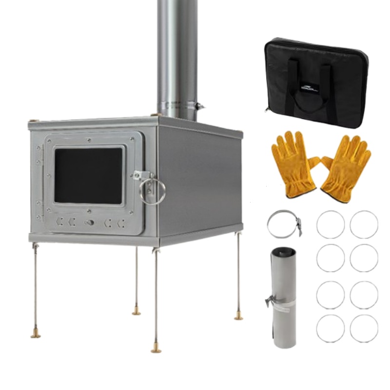 Outdoor Camping Wood Burning Stove - Tenda pieghevole stufa leggera lega di