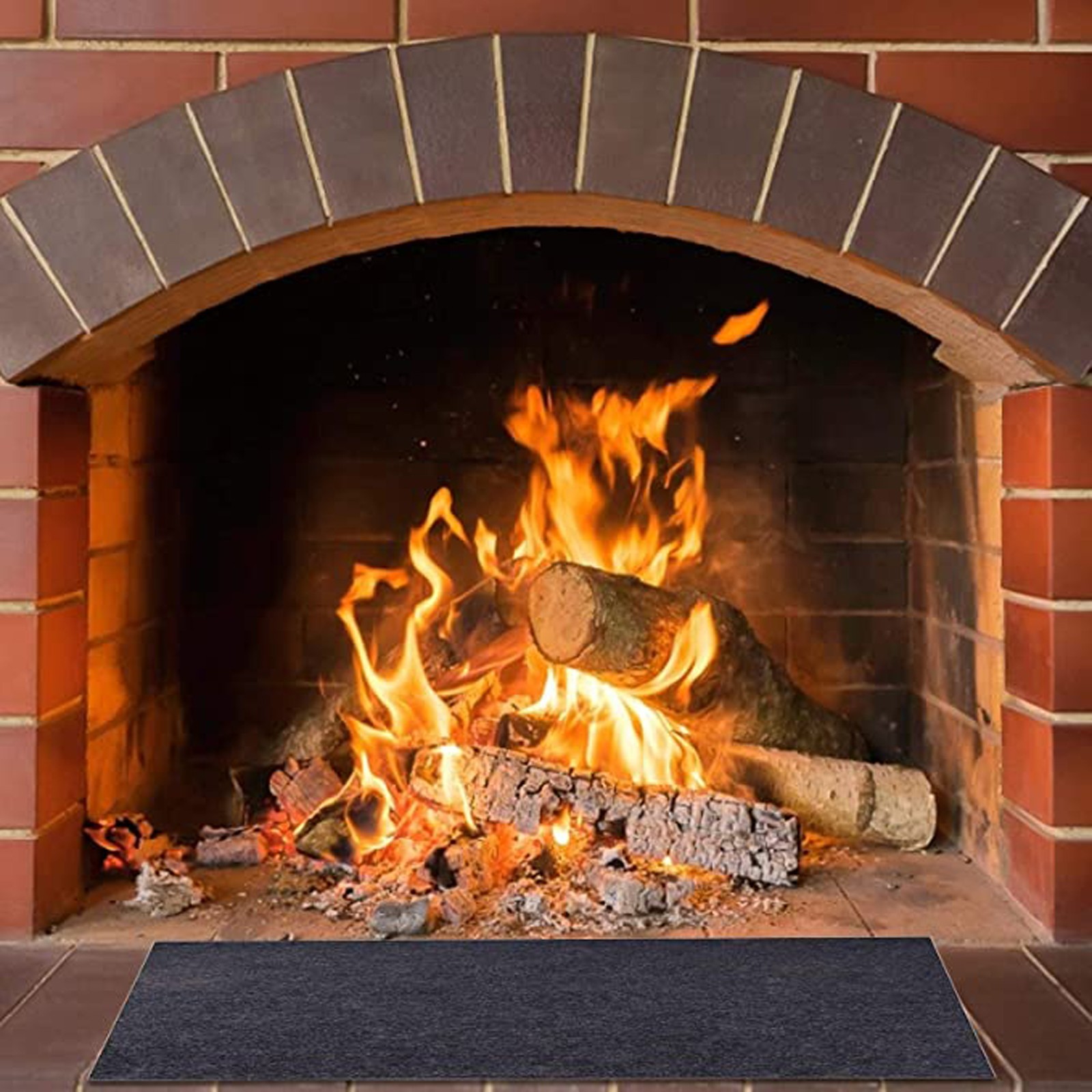 Outdoor Camping Fireplace - Tappeto per caminetto ignifugo Tappetino nero