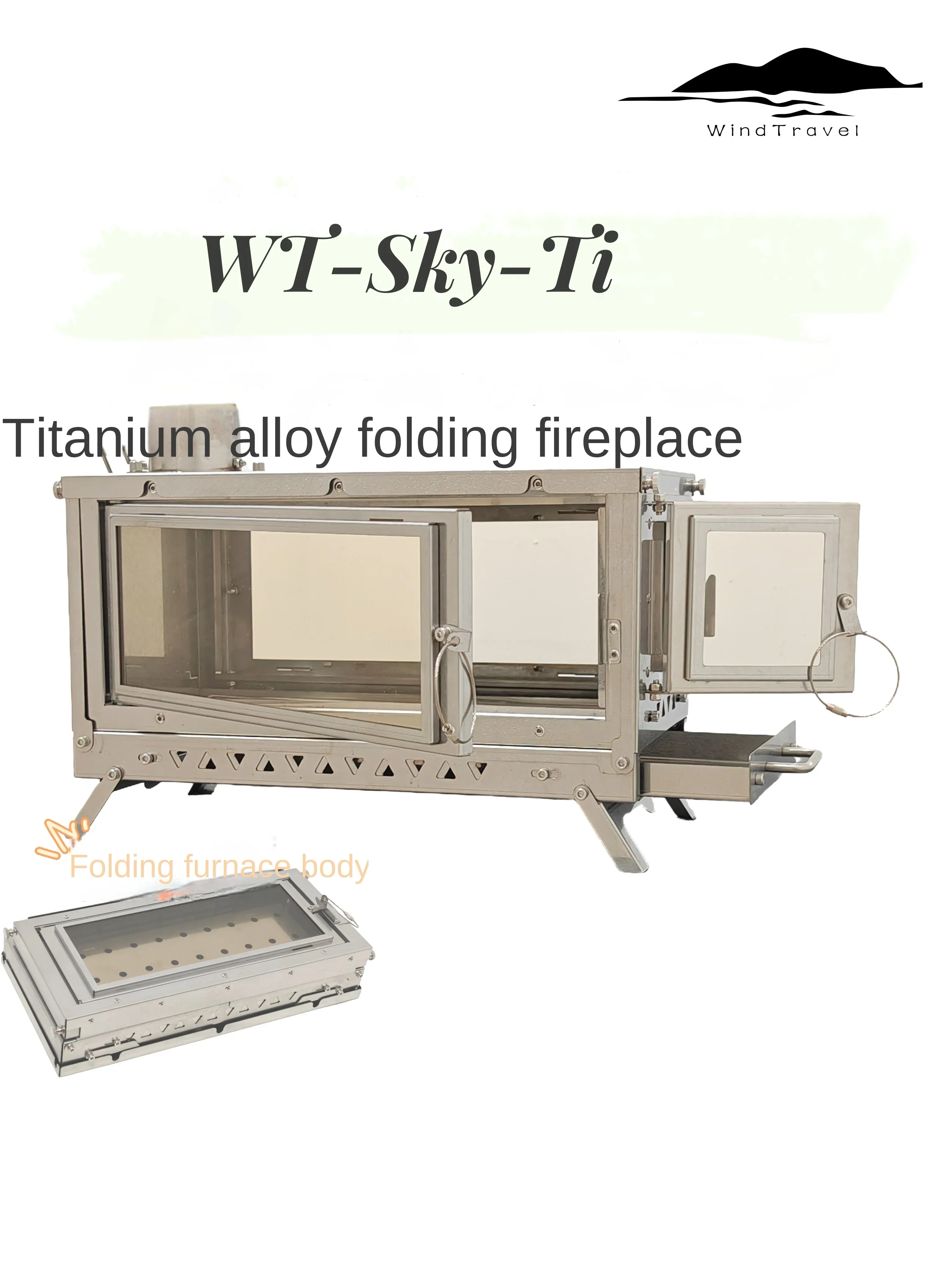 Outdoor Camping Fireplace - Camino pieghevole in lega di titanio