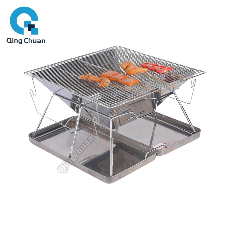 Outdoor Camping Fire - Griglia da Campeggio Pieghevole in Acciaio
