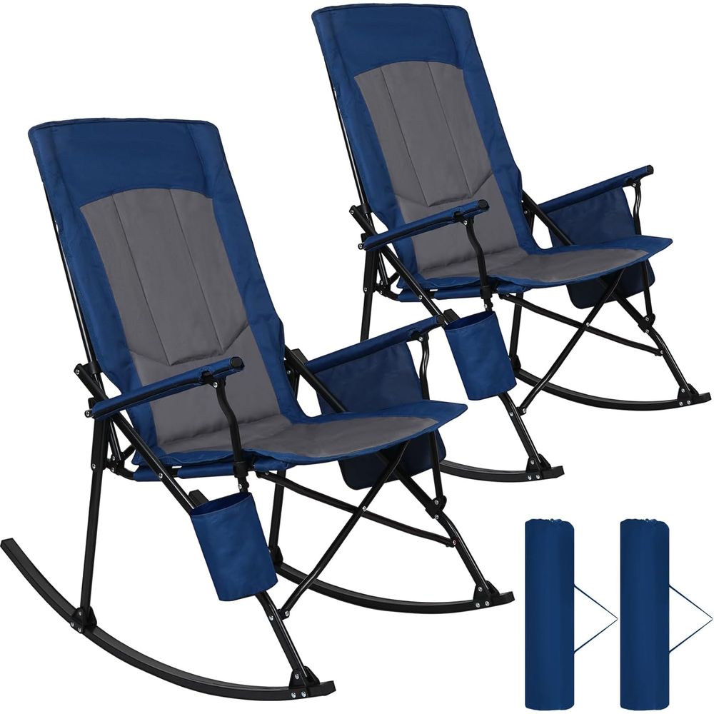 Outdoor Oversized Camping Chair - Set di 2 Sedie a Dondolo