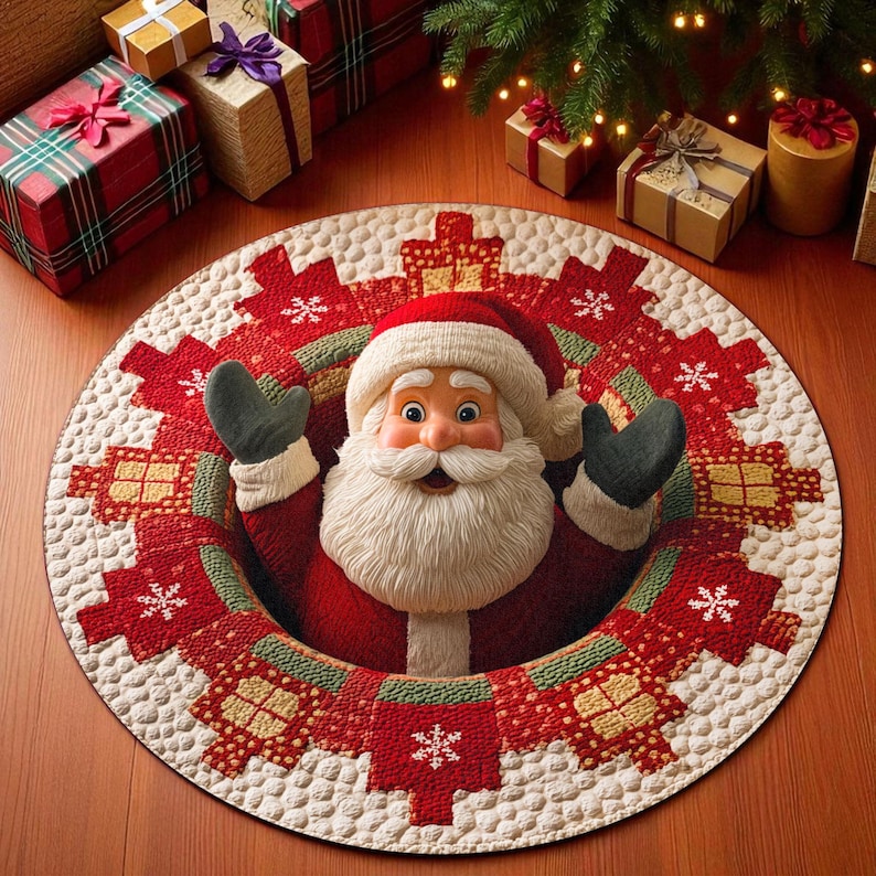 Outdoor Camping Ideas For Adults - Zerbino rotondo natalizio con Babbo Natale,