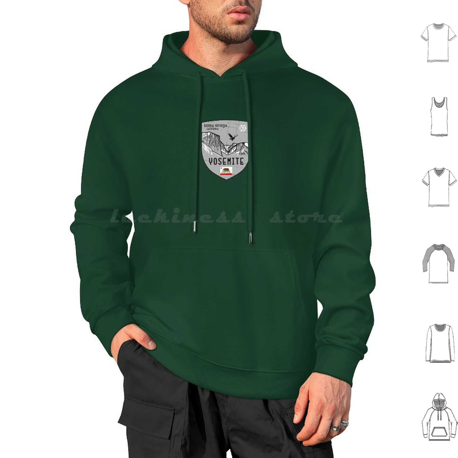 Outdoor Camping Yosemite - Yosemite California Emblem Felpa con cappuccio