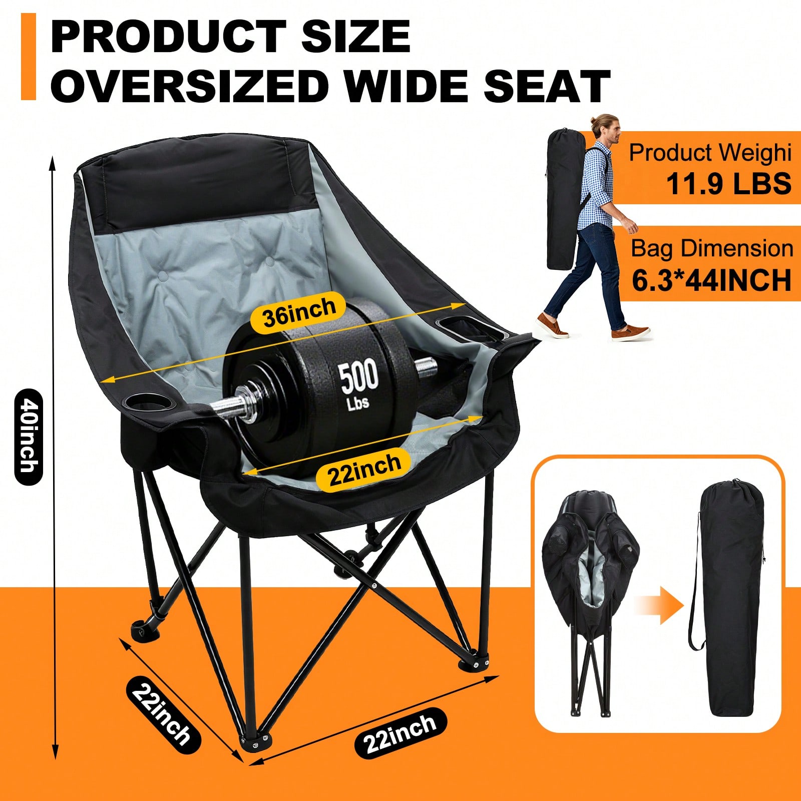 Sedia da Campeggio Riscaldata  - Outdoor Oversized Camping Chair recensione e prezzo