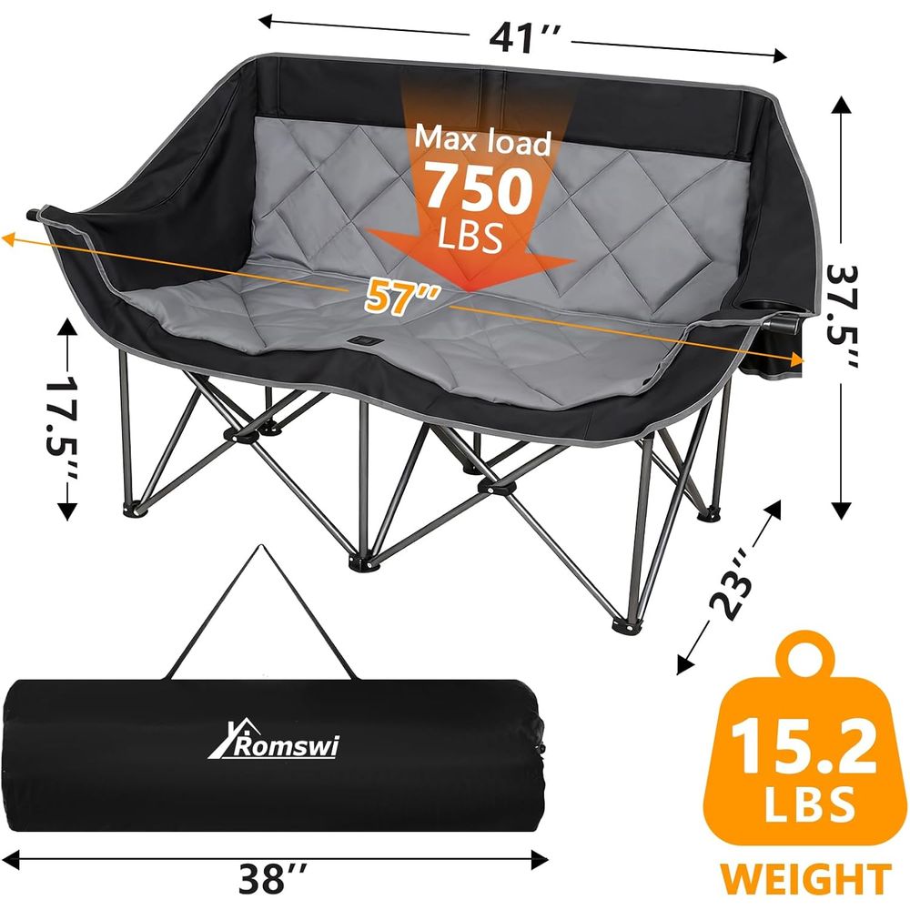 Sedia da campeggio doppia, sed - Outdoor Oversized Camping Chair recensione e prezzo
