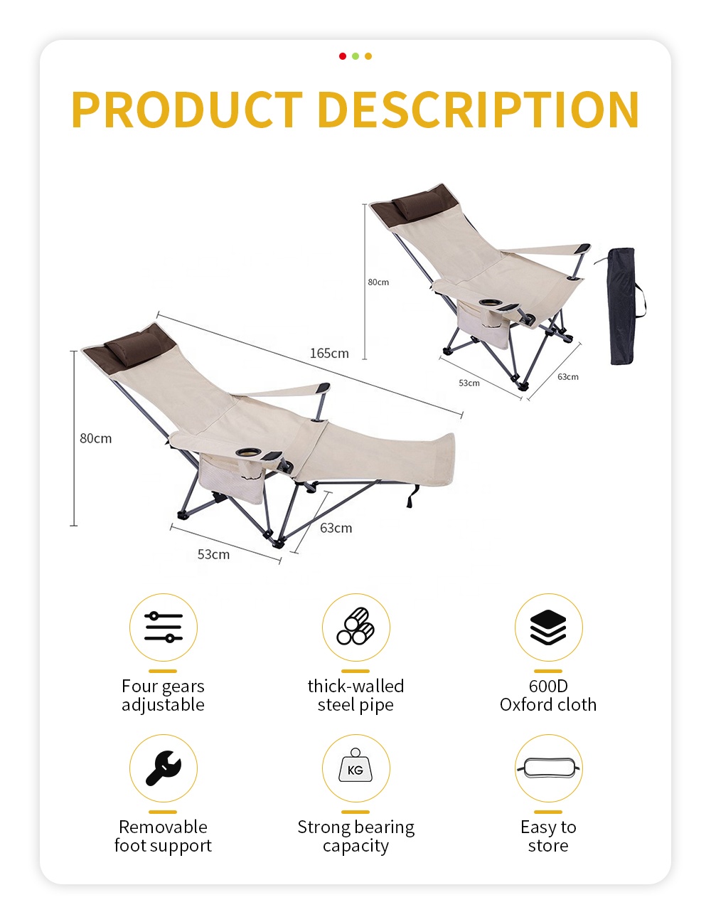 Sedia Pieghevole Portatile Rec - Outdoor Camping Chairs Folding recensione e prezzo