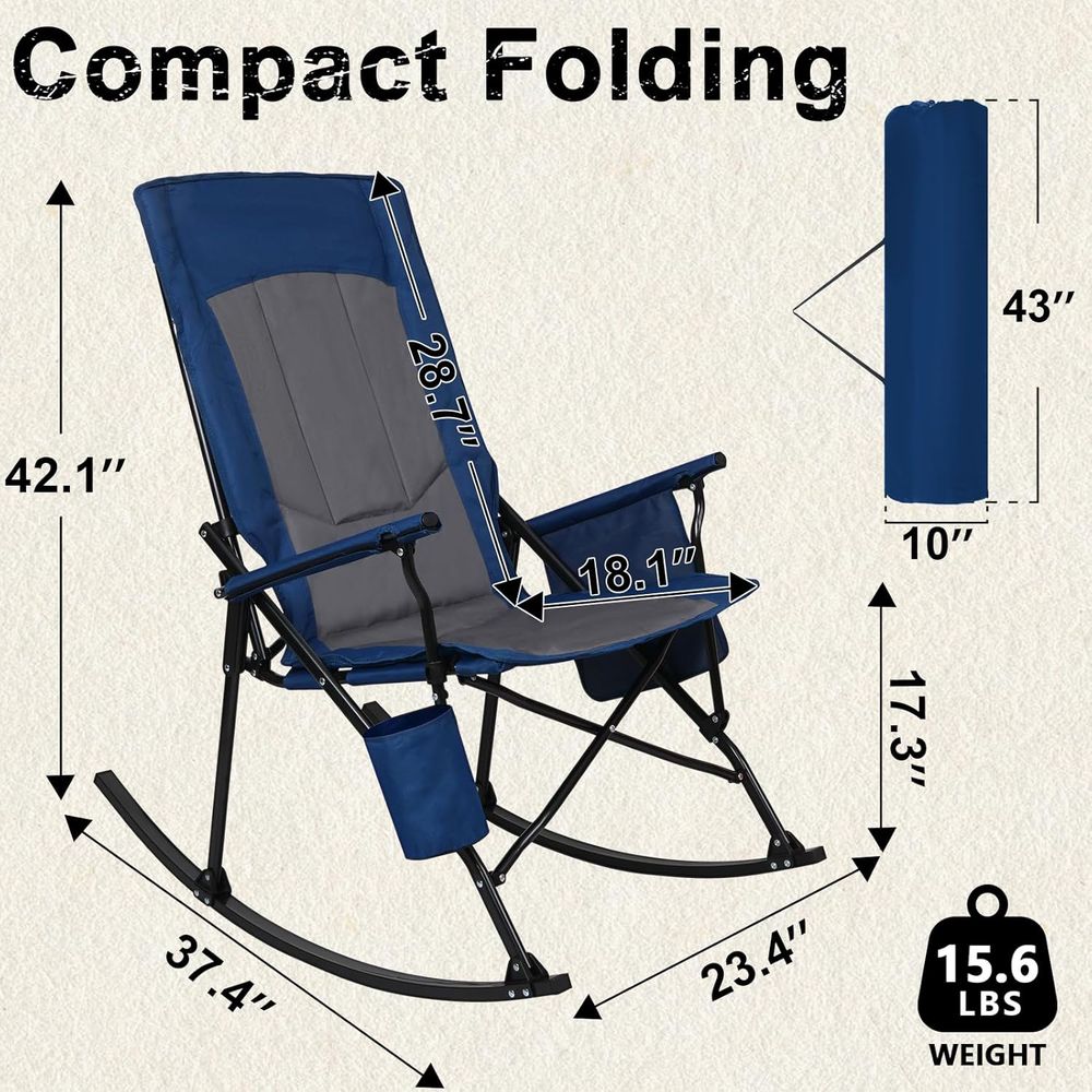 Set di 2 Sedie a Dondolo Porta - Outdoor Oversized Camping Chair recensione e prezzo
