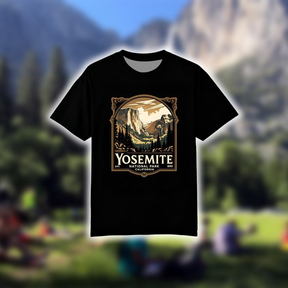 T-shirt con stampa vintage del - Outdoor Camping Yosemite recensione e prezzo