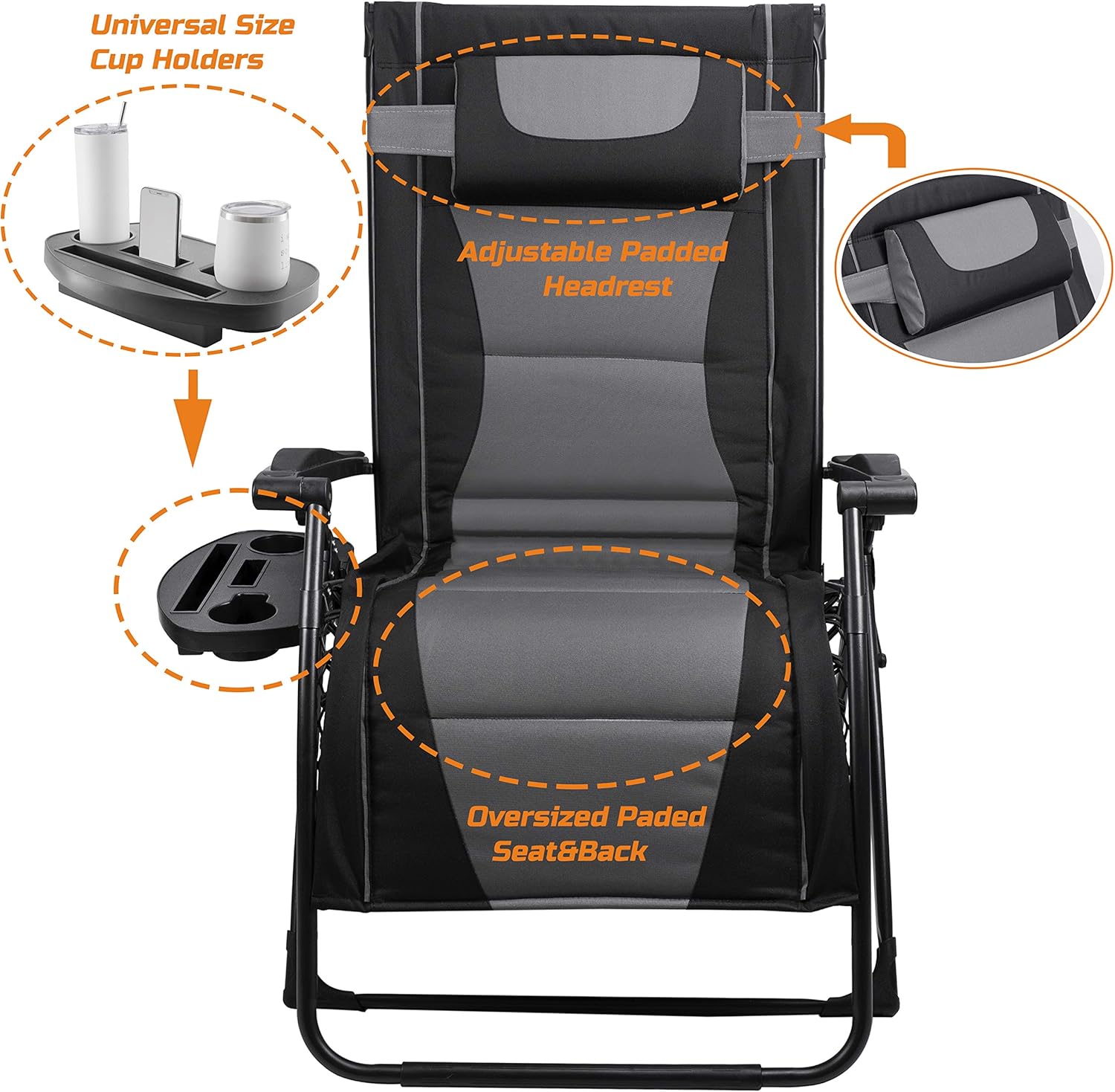 Sedia pieghevole reclinabile o - Outdoor Oversized Camping Chair recensione e prezzo