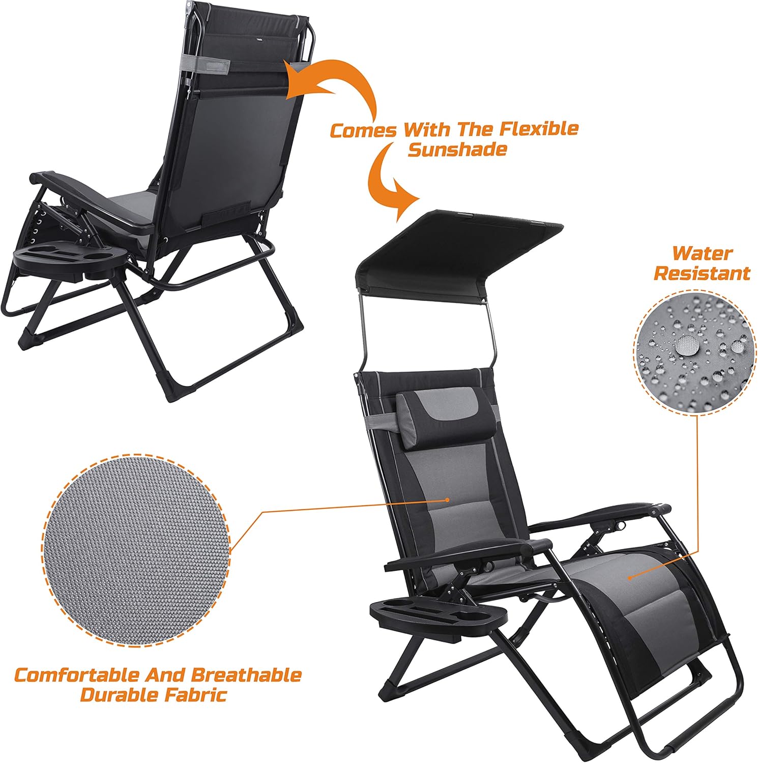 Sedia pieghevole reclinabile o - Outdoor Oversized Camping Chair recensione e prezzo